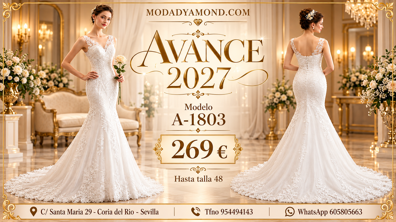 VESTIDO NOVIA BOREAL 1803