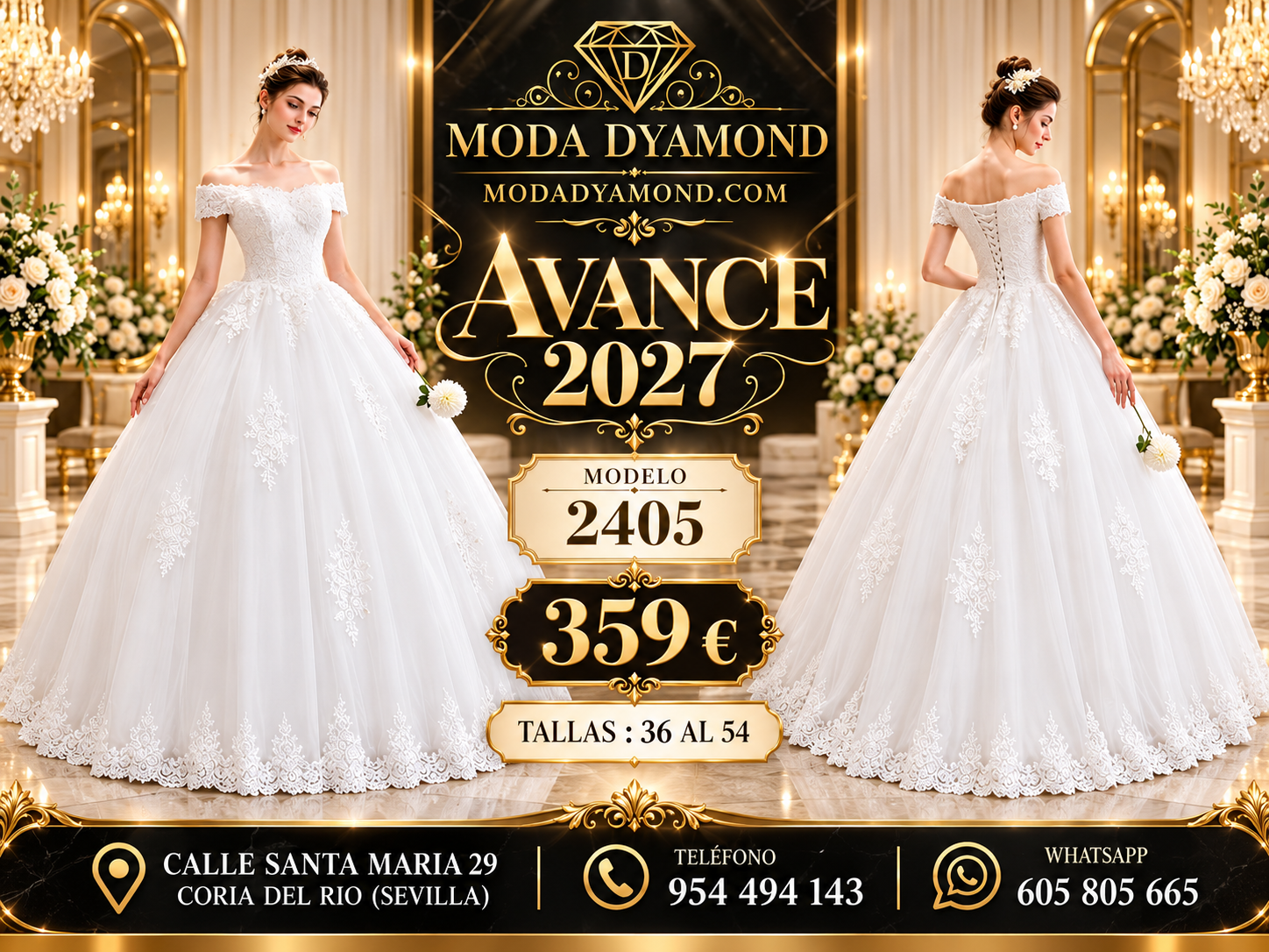 VESTIDO NOVIA BOREAL 2405
