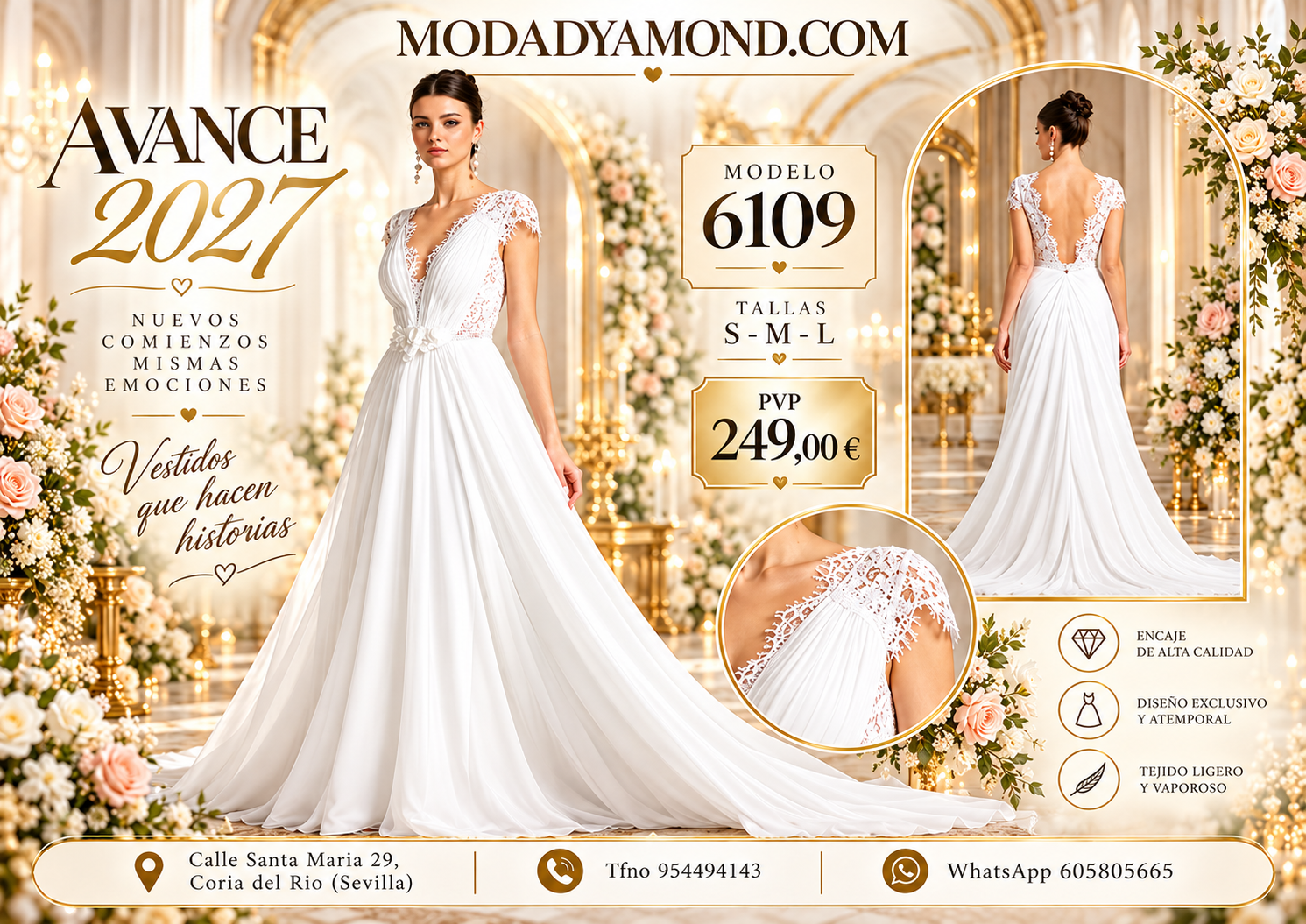VESTIDO NOVIA BOREAL 6109