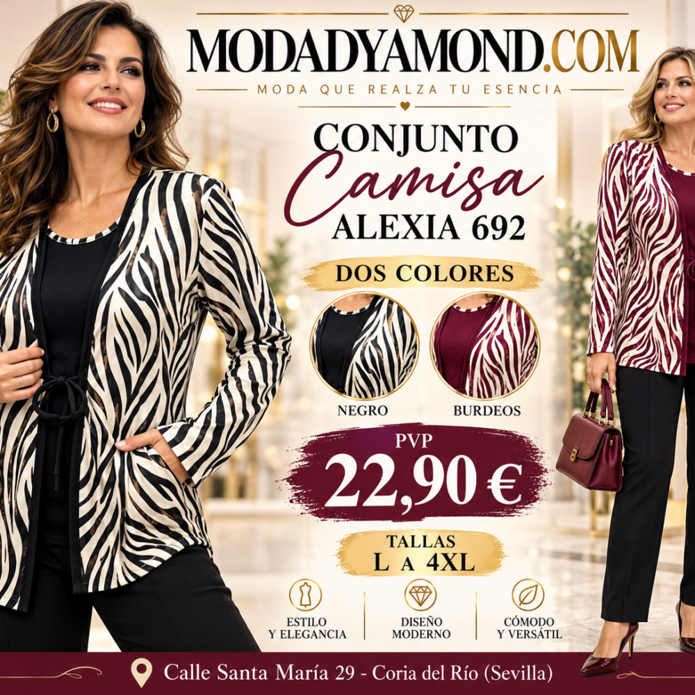 CONJUNTO CAMISA ALEXIA 692 NEGRA