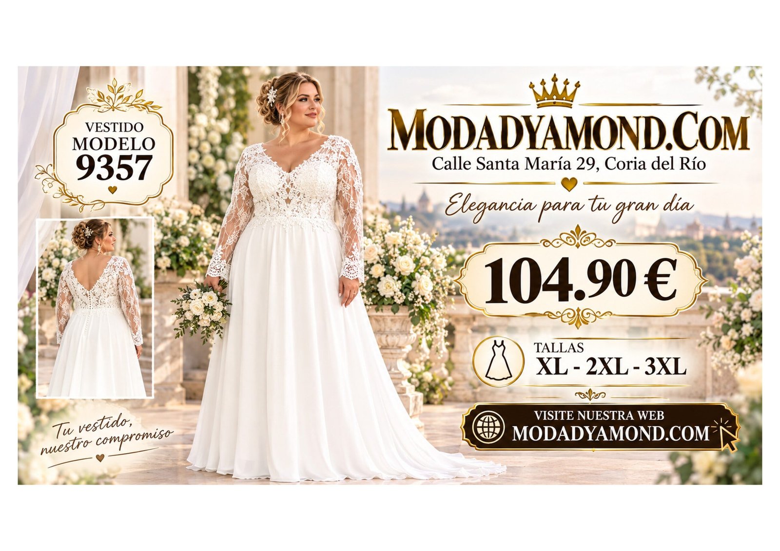 VESTIDO NOVIA BOREAL 9357