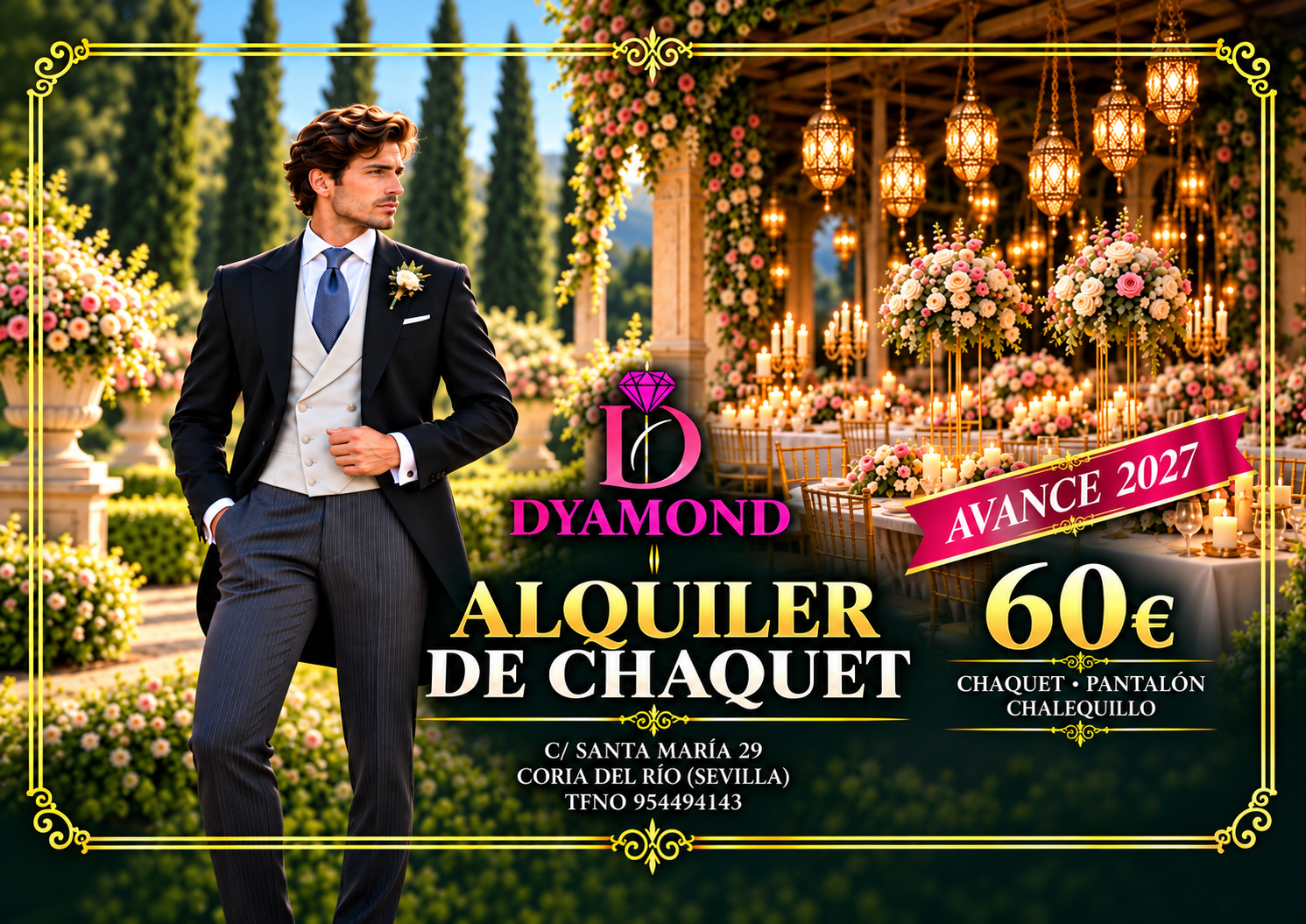 ALQUILER DE CHAQUET NEGRO CON PANTALON A RAYA O BIEN EN PANTALON  GRIS