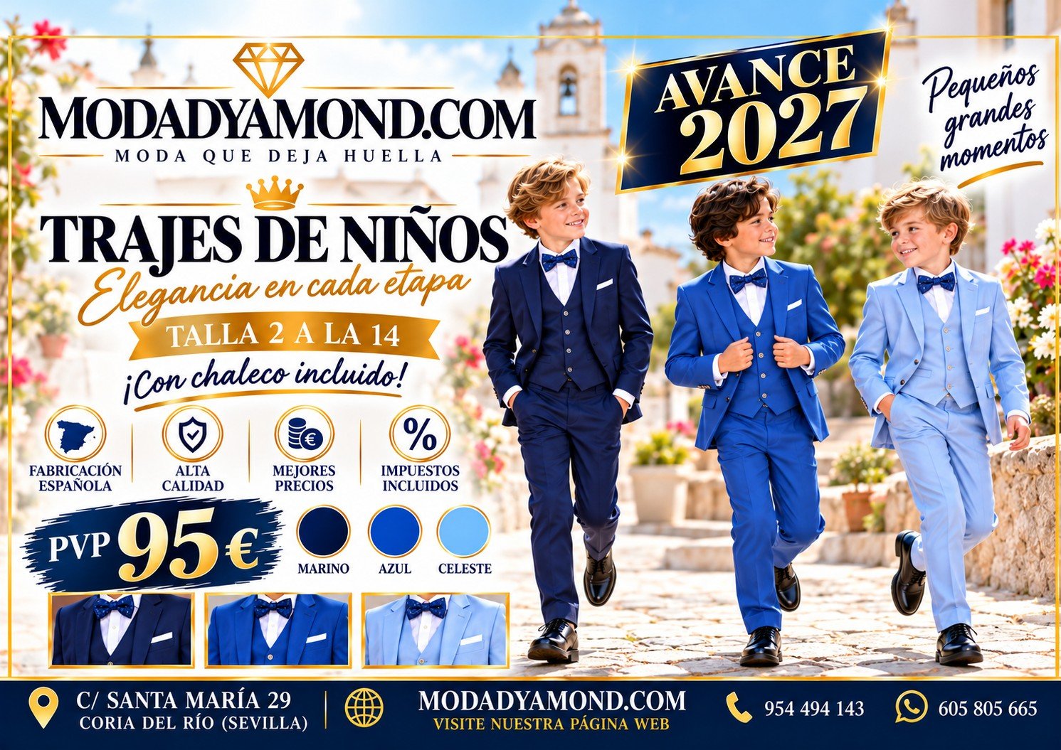 TRAJES DE CHAQUETA PARA NIÑOS CON CHALEQUILLO