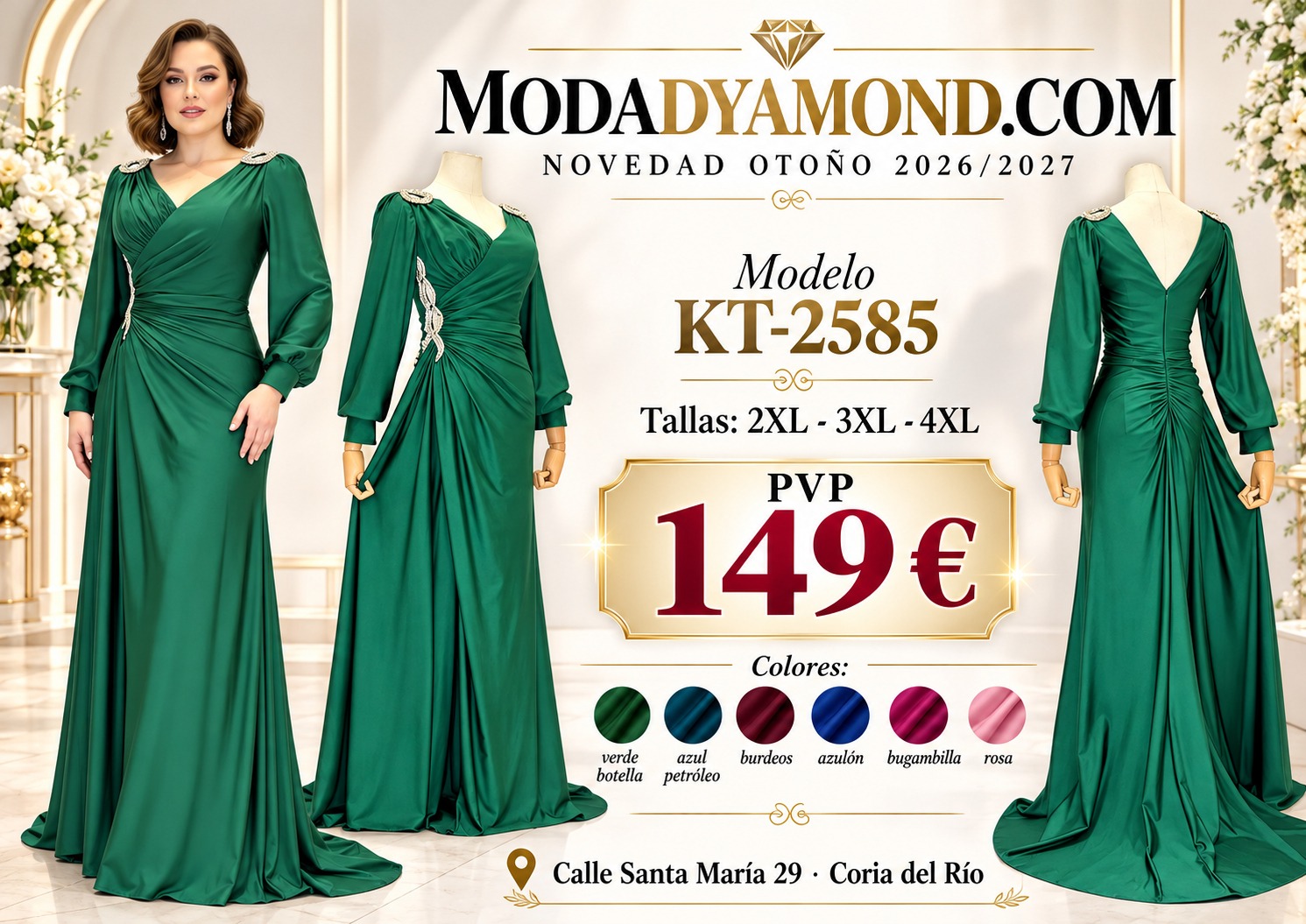 VESTIDO BOREAL KT-2585 LARGO