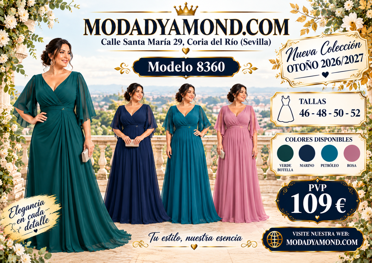 VESTIDO BOREAL 8360 LARGO CURVIS