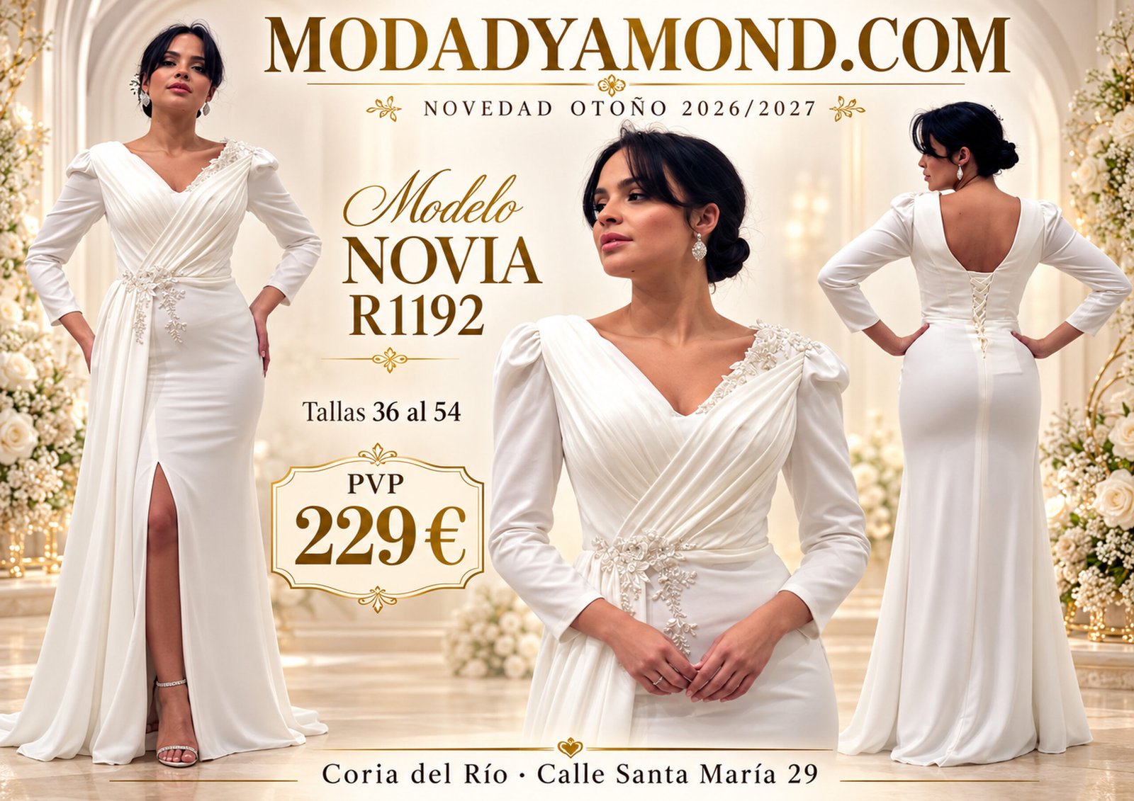 VESTIDO BOREAL NOVIAS R-1192
